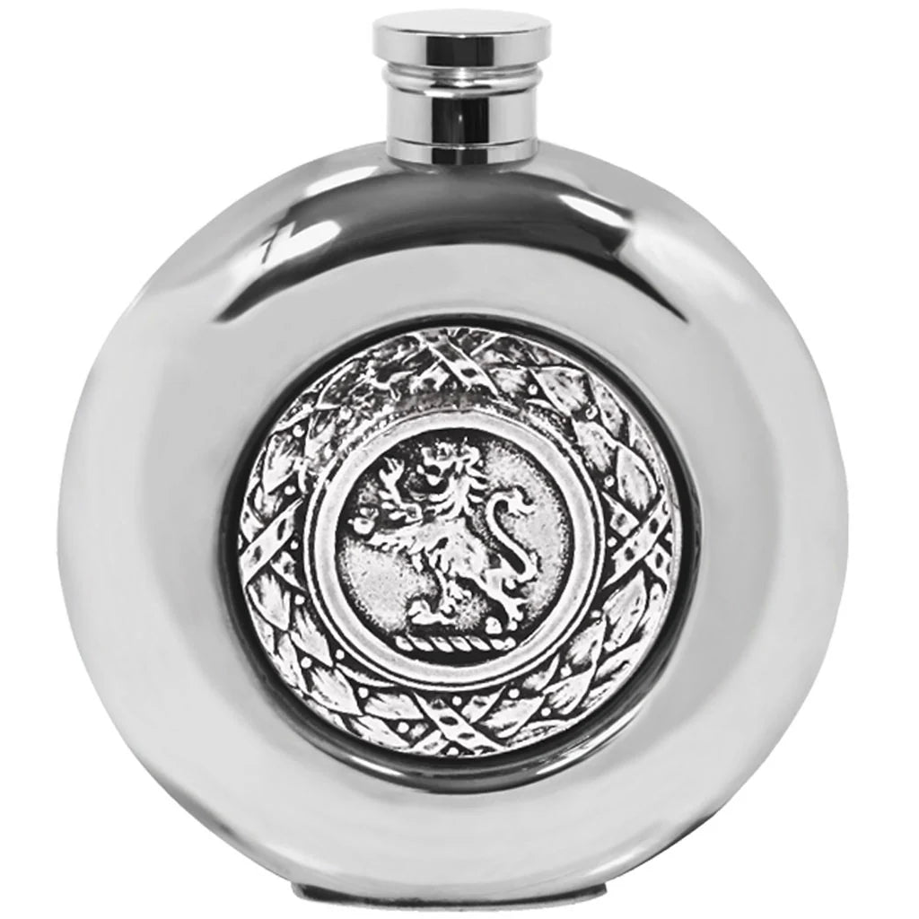 Lion Crest Pewter Flask - 6oz - Maison and Mer