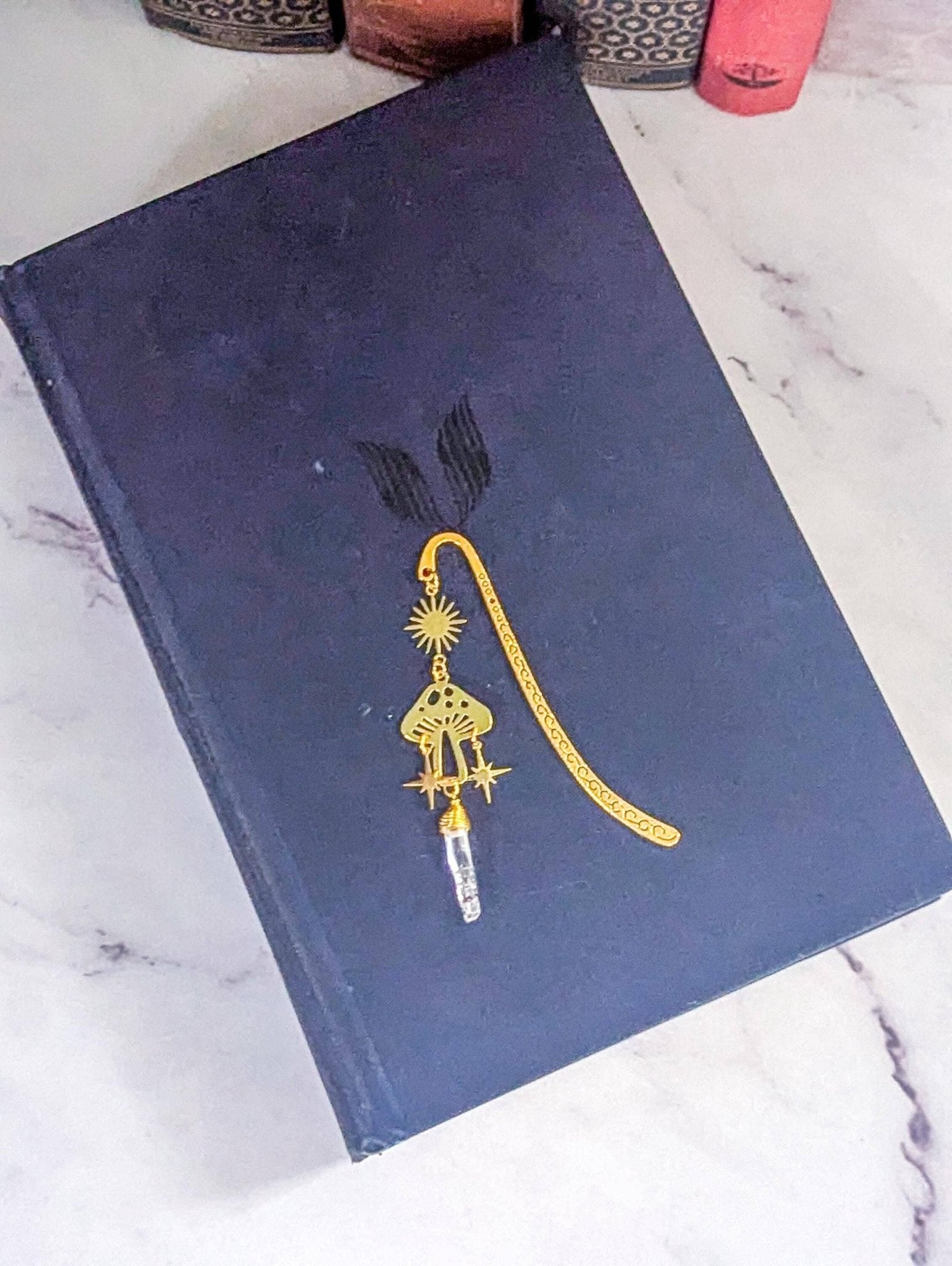 Magical Mushroom Bookmark with Natural Stone Pendant - Maison and Mer