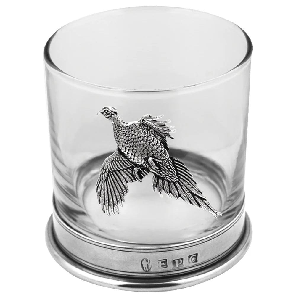 Pheasant Pewter Whisky Glass Tumbler - 11oz - Maison and Mer