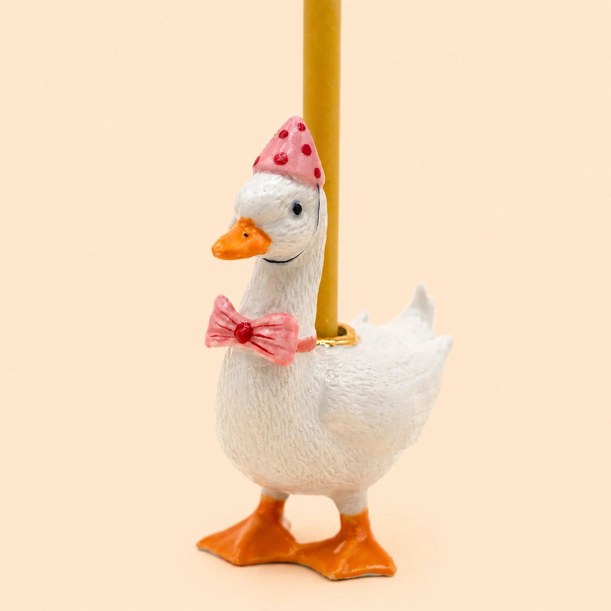 Pink Goose Cake Topper | Porcelain Party Animal | Candle Holder