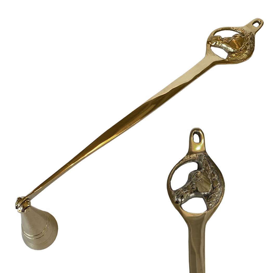 Polished Brass Horse Head Candle Snuffer - Maison and Mer