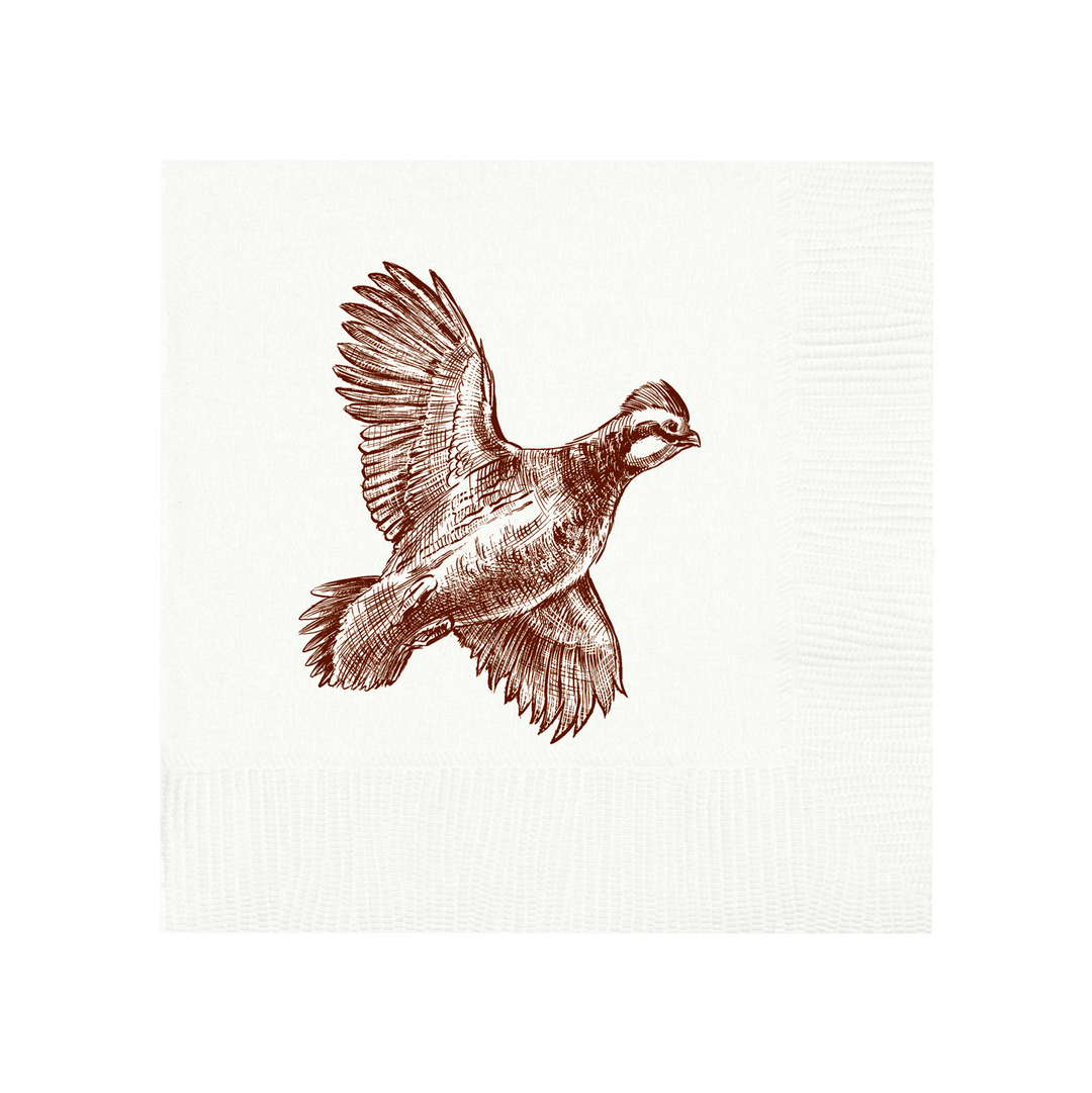 Quail White Beverage Napkins - Maison and Mer
