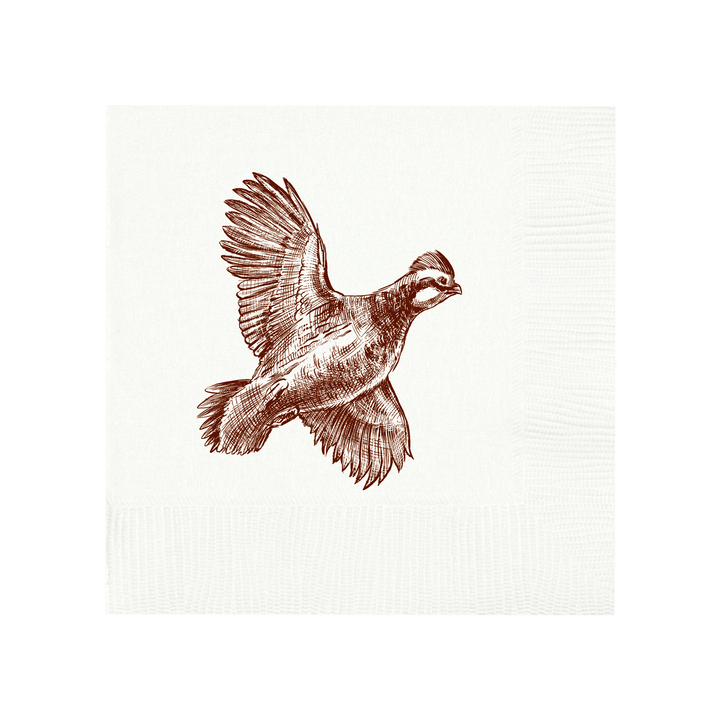 Quail White Beverage Napkins - Maison and Mer