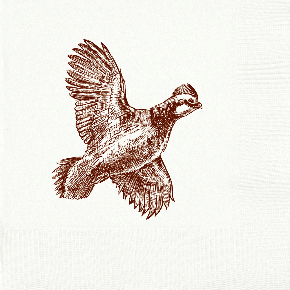 Quail White Beverage Napkins - Maison and Mer