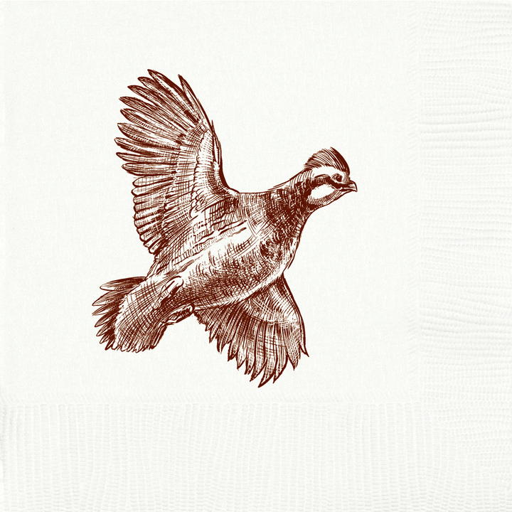 Quail White Beverage Napkins - Maison and Mer