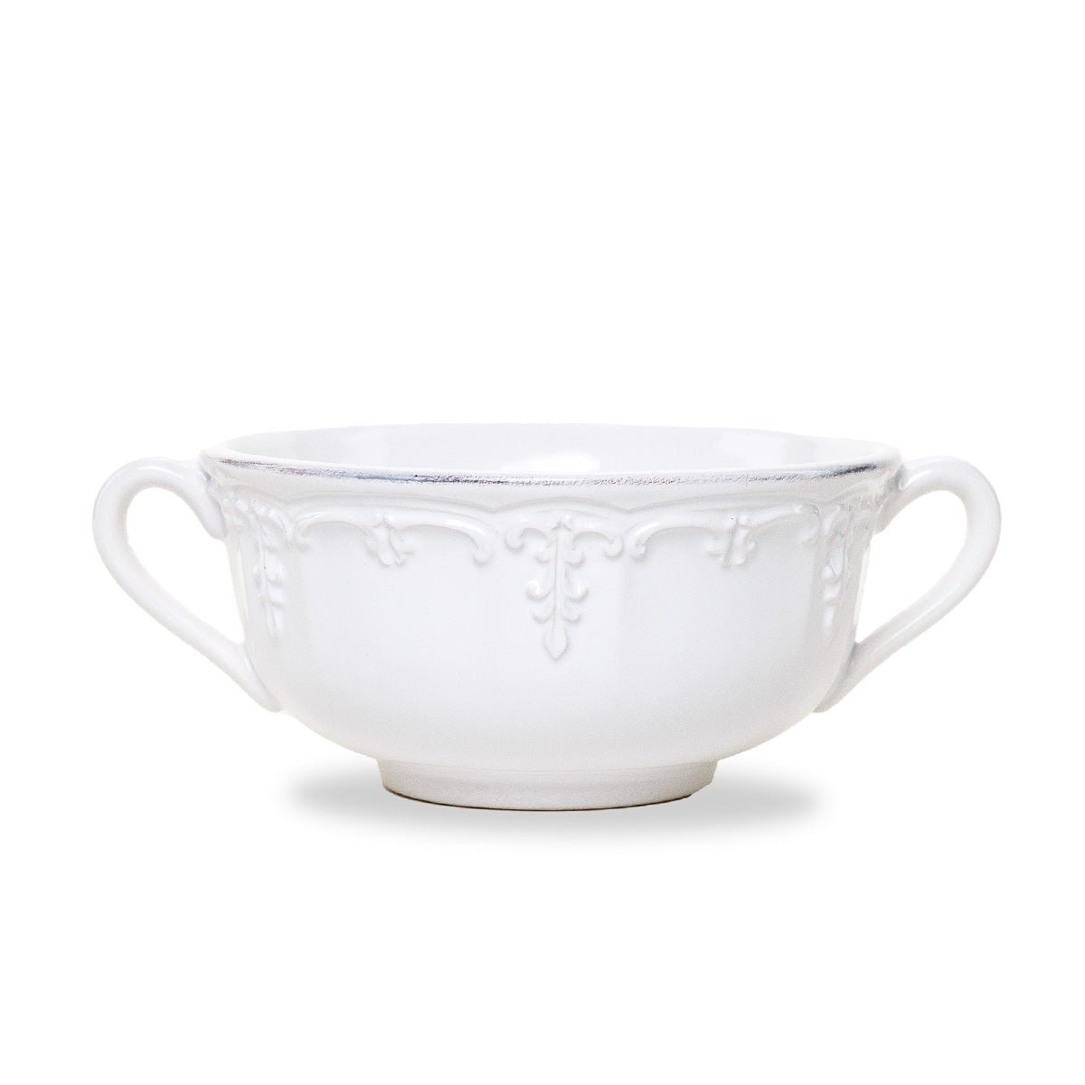 Renaissance White 2 - Handled Soup Bowl - Maison and Mer