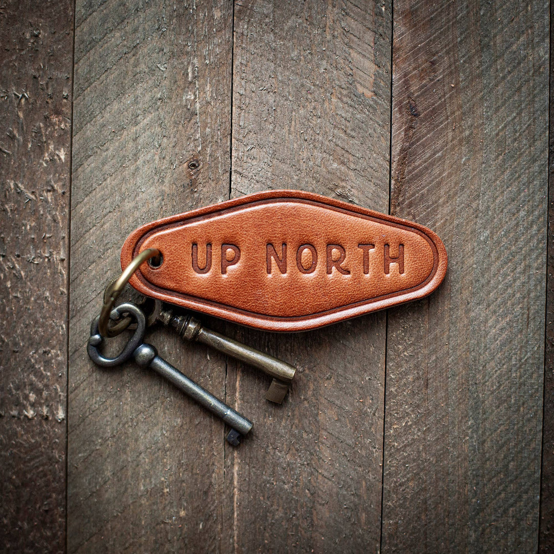 Up North Leather Keychain Motel Style - Maison and Mer