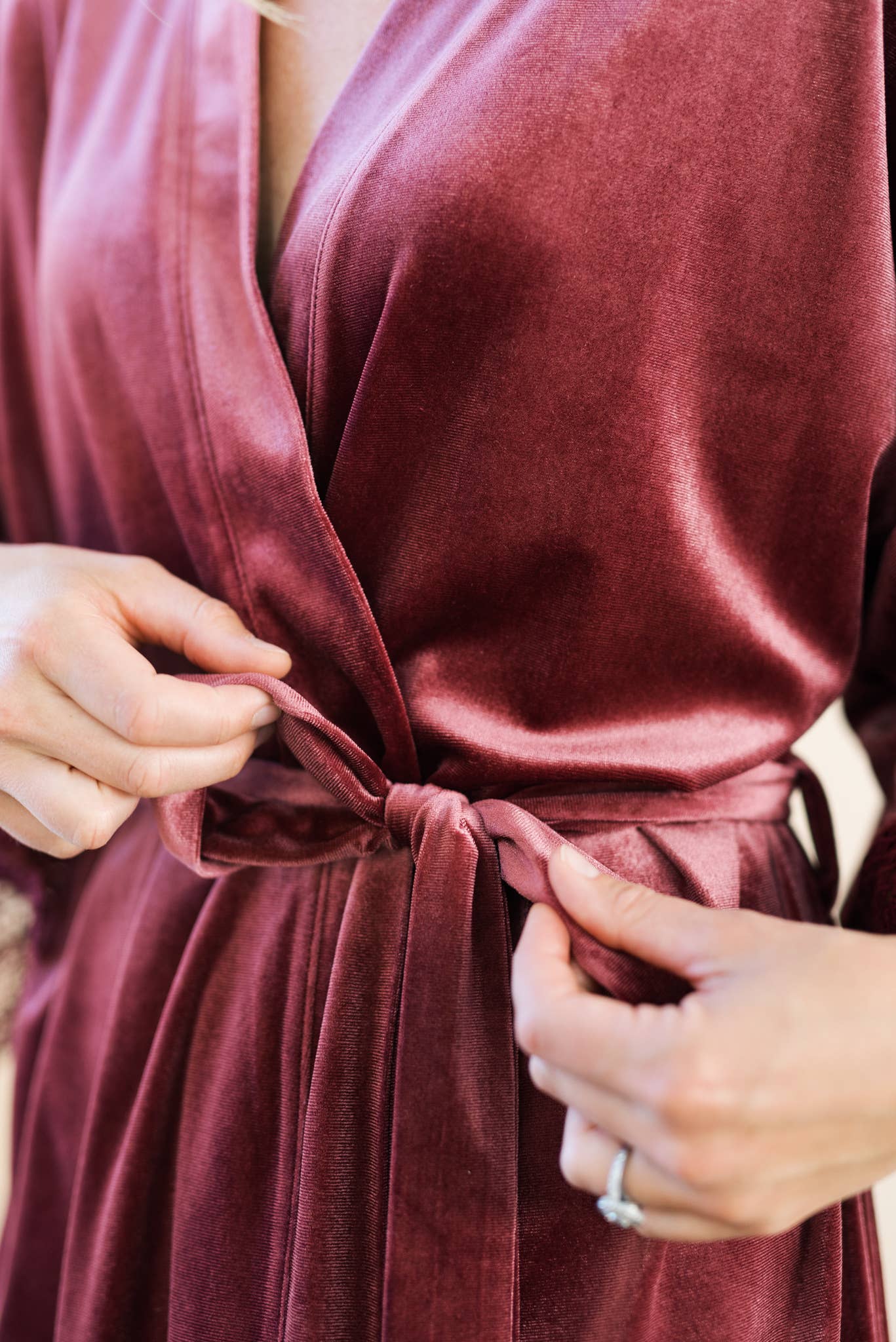 Velvet and Lace Robe - Mauve - Maison and Mer