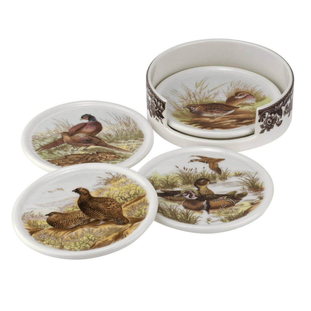 Woodland 4 Piece Ceramic Coasters with Holder - Maison and Mer